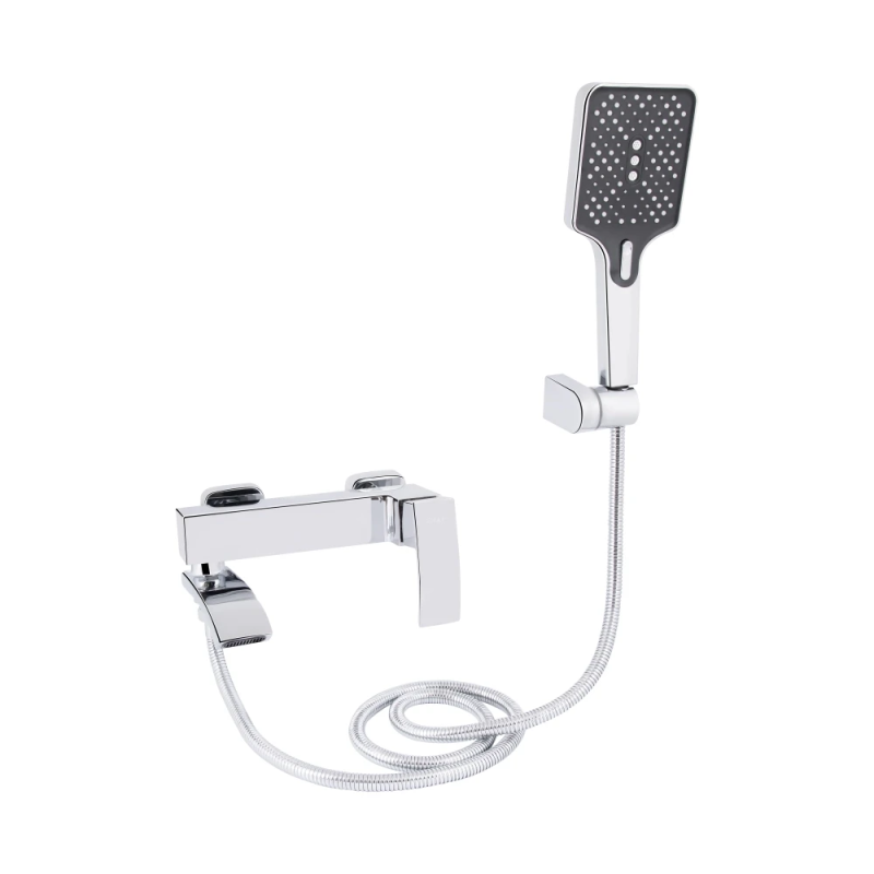 Qtap Swan Cascada Змішувач для ванни з поворотним виливом (з душовим гарнітуром) QTSWA260CRM45565 Chrome