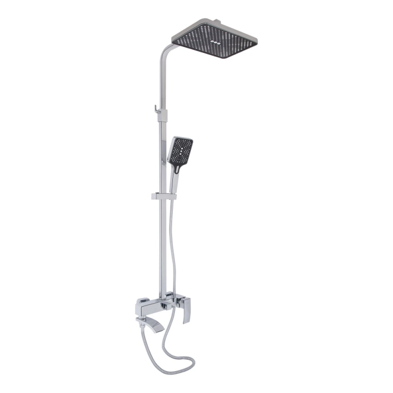 Qtap Swan Cascada Душова система універсальна на три споживачі (з виливом) QTSWA111CRM45566 Chrome