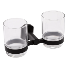 Qtap Liberty Стакан з тримачем настінний подвійний QTLIBBLM1155 Black