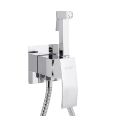 Qtap Swan Cascada Набір для гігієнічного душу, Chrome (k35), прямокутний QTSWA262CRM45567