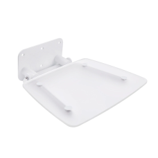 QT Сидіння відкидне COMFORT WHI5035, квадратне, металеве, білого глянсового кольору, кріплення в стіну