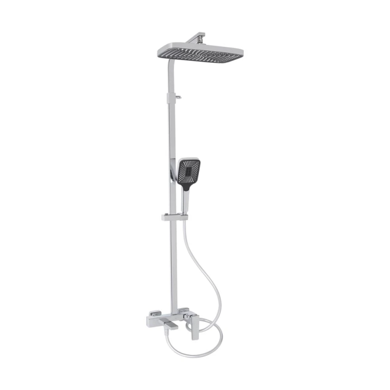 Qtap Gemini Душова система для ванни Chrome (k35) на три споживачі (з виливом) QT51103KNC