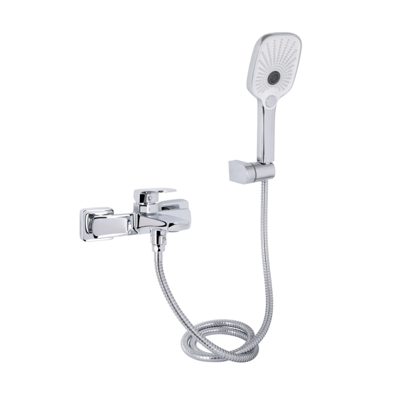 Qtap Tern Змішувач для ванни Chrome (k30) з душовим гарнітуром QTTER259CRM47586