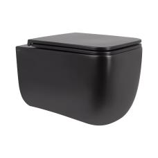Qtap Gemini Унітаз підвісний Ultra Quiet 530×365×373 мм, Matt Black, із сидінням Slim Duroplast/Soft-close/