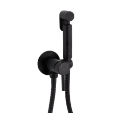Qtap Inspai-Varius Набір для гігієнічного душу Matt Black (k35), округлий QTINSVARBCRV00440001