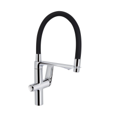 Qtap Vlasta New Змішувач для кухні Chrome (k35) з гнучким виливом і під“єднанням для питної води QTVLA364CRM