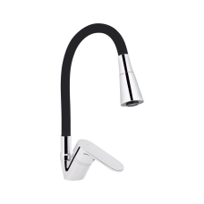 Lidz Tani 008F3 Змішувач для кухні Chrome/Black (k40) з гнучким виливом LDTAN008F3BCR39484