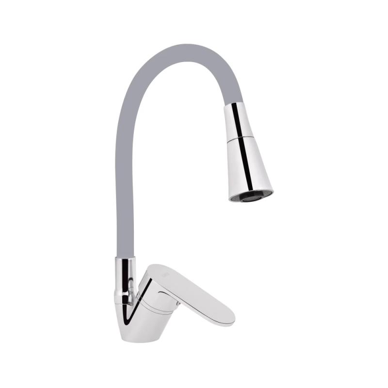 Lidz Tani 008F3 Змішувач для кухні Chrome/Grey (k40) з гнучким виливом LDTAN008F3GCR39507
