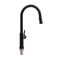 Qtap Baruska Змішувач для кухні Matt Black (k35) з висувним виливом QTBAR9137103UB
