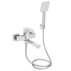 Lidz Dozorca 0051 Змішувач для ванни Chrome (k35) з поворотним виливом і душовим гарнітуром LDDOZ0051CRM45404