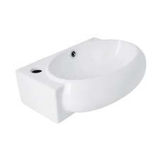 Qtap Leo Раковина підвісна 430x285x160 мм, White, ліва, овальна, без донного клапана QT11111008RW
