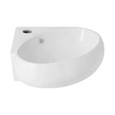 Qtap Leo Раковина підвісна N 380x360x130 мм, White, кутова, овальна, без донного клапана QT11115010WN