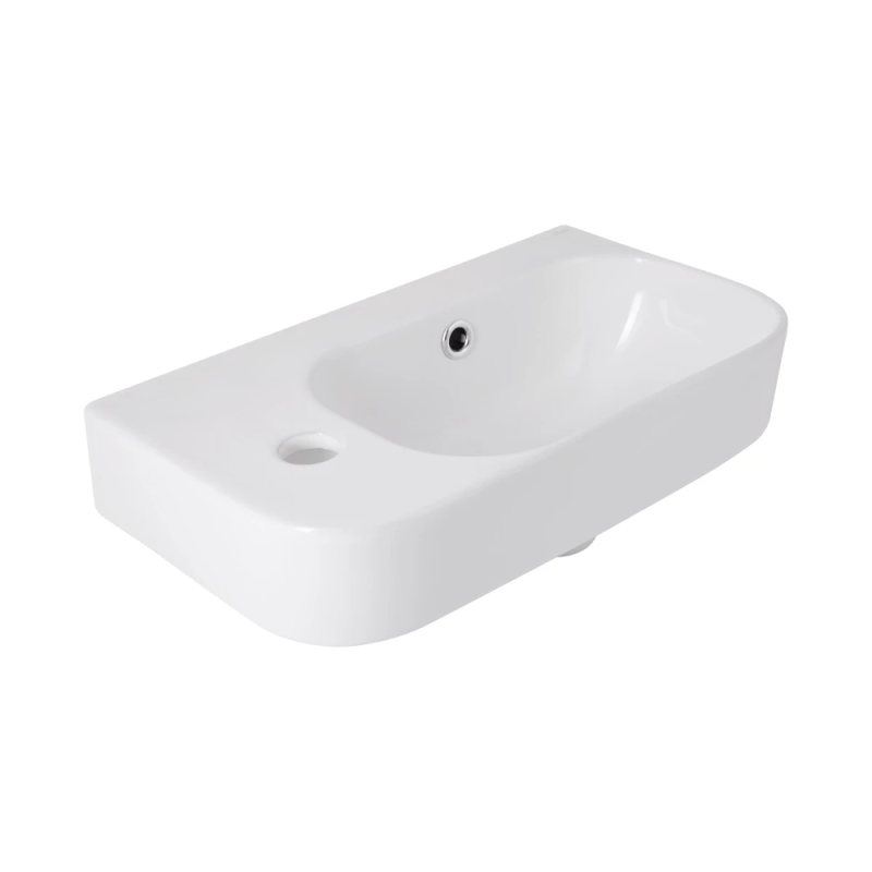 Qtap Tern Раковина підвісна 450x250x158 мм, White, ліва, прямокутна, без донного клапана QT1711H02RW