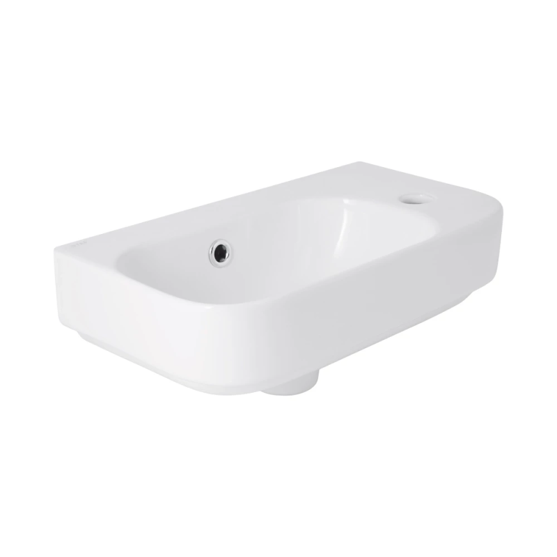 Qtap Tern Раковина підвісна 450x250x158 мм, White, права, прямокутна, без донного клапана QT1711H02LW