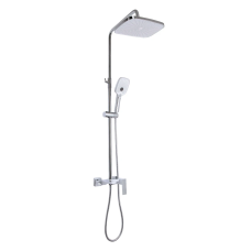 Qtap Gemini Душова система універсальна Chrome/White (k35) на три споживачі (з виливом) QTGEM111CRW45687