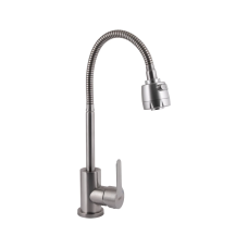 Brinex Pure 015F41 Змішувач для кухні Nickel (k35) з гнучким виливом BRIPUR015F41NKL