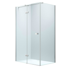 LIBRA 120 х 80 х 200 см (скло + двері), реверсивне, двостулкове, хром, скло прозоре 8 мм