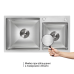 Lidz Handmade H7843 Мийка для кухні з двома чашами інтегрована Brushed Steel 3,0/1,0 мм