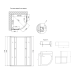 Lidz Набор: Душевая кабина Latwa SC90x90.SAT.MID.GR+ Душевой поддон Kapielka ST90x90x26 с панелью