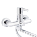 Qtap Cardinal Змішувач для ванни Chrome (k35) з довгим поворотним виливом і душовим гарнітуром QTCAR260CRM45