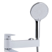 Qtap Jay Змішувач для ванни Chrome/White (k35) з поворотним виливом і душовим гарнітуром QTJAY260CRW45554