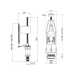 Lidz (WHI) 60 02 K001 04 Комплект арматура з клапаном нижнього подавання 1/2, хром кнопка