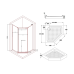 Lidz Dozorca Душова кабіна SC90x90.CRM.LOW.TR, напівкругла, низький піддон, скло прозоре 6 мм, на петлях