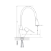 Lidz Tani 008F3 Змішувач для кухні Chrome/Grey (k40) з гнучким виливом LDTAN008F3GCR39507