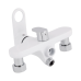 Qtap Jay Змішувач для ванни Chrome/White (k35) з довгим поворотним виливом і душовим гарнітуром QTJAY2601CRW