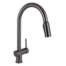 Qtap Rozcesti Змішувач для кухні Gunmetal Black PVD (k35) з висувним виливом і під“єднанням для питної води