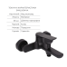 Комплект Qtap Slavonice Black Matt: Змішувач QTSLA259BLM45918+Шланг QTHADPVCSQ160B+Лейка QTRUC125BLM45951