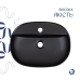 Qtap Scorpio Раковина накладна 500x380x120 мм, Matt Black, овальна, без донного клапана QT146533MB