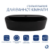 Qtap Scorpio Раковина накладна 500x380x120 мм, Matt Black, овальна, без донного клапана QT146533MB