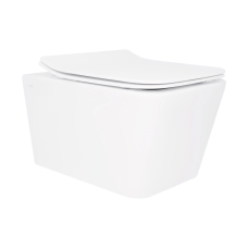 Qtap Crow Унітаз підвісний Rimless 520×360×290 мм, White, із сидінням Slim Duroplast/Soft-close/Quick Relea