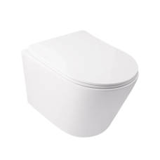 Підвісний унітаз Qtap Swan Rimless 520х360х320 мм із сидінням Slim Duroplast/Soft-close/Quick relas