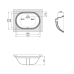 Qtap Stork Раковина врізна 570x390x210 мм, White, овальна, без донного клапана QT15110522W