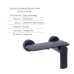 Комплект Qtap Slavonice Black Matt: Змішувач QTSLA266BLM45908 + Шланг QTHADPVCSQ160B + Лійка QTRUC125BLM45951