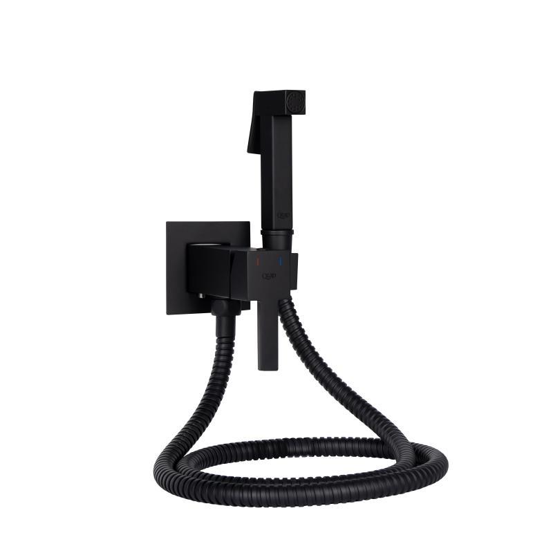 Qtap Inspai-Varius Набір для гігієнічного душу Matt Black (k35), прямокутний QT259710842859NB