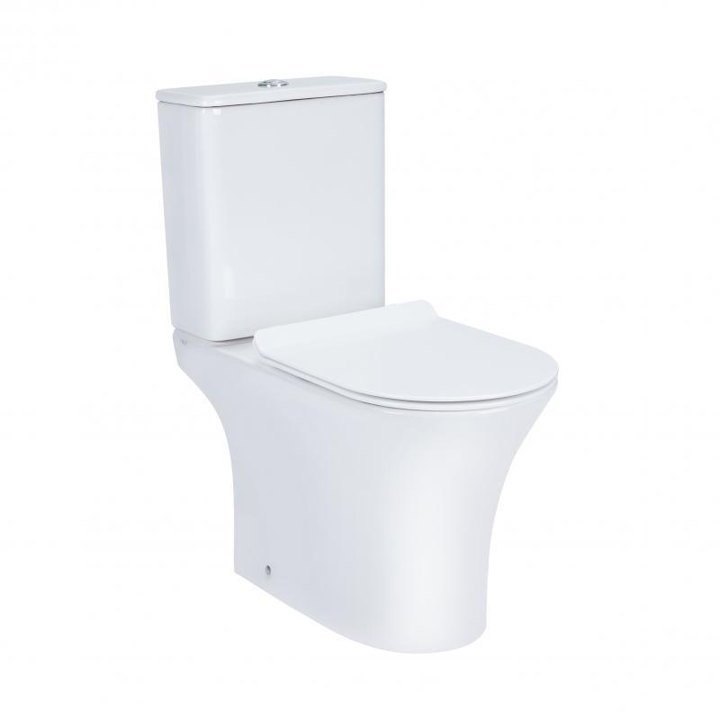 Qtap Presto Унітаз підлоговий Rimless 665×345×770 мм, White, із сидінням Slim Duroplast/Soft-close/Quick Rel