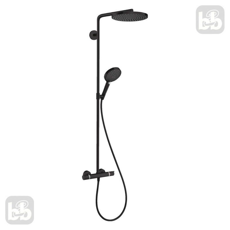 Raindance Select S Душова система Showerpipe 240 1jet P, з термостатом, колiр покриття матовий чорний