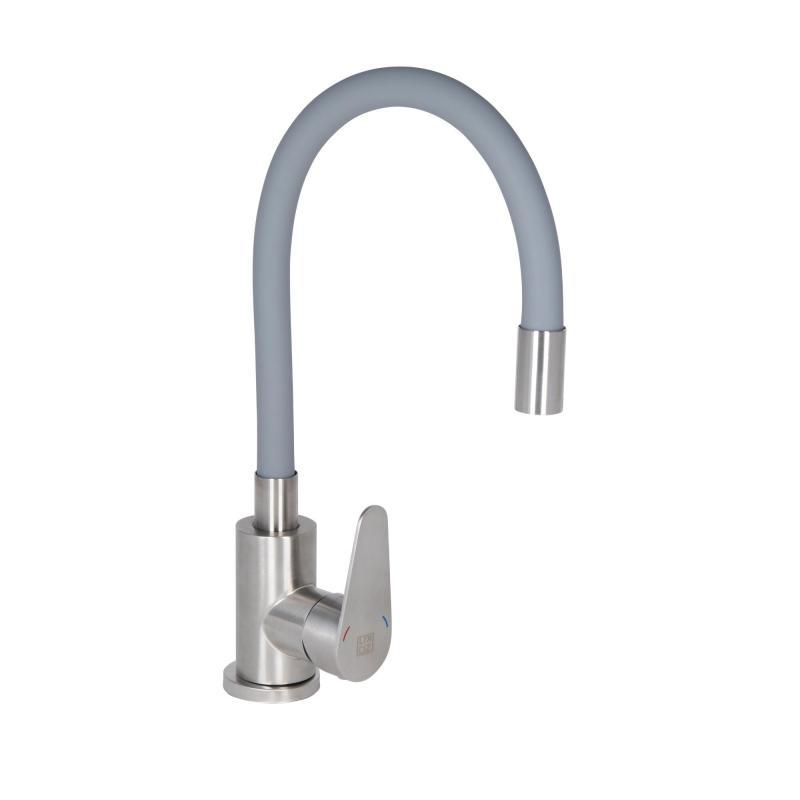 Lidz Vida 015F3 Змішувач для кухні Grey (k35) з гнучким виливом LDVID015F3GRE43356