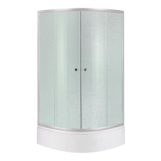 Lidz Набір: Душова кабіна Latwa SC90x90.SAT.MID.FR, напівкругла, скло Frost 4 мм + Душовий піддон Kapielka