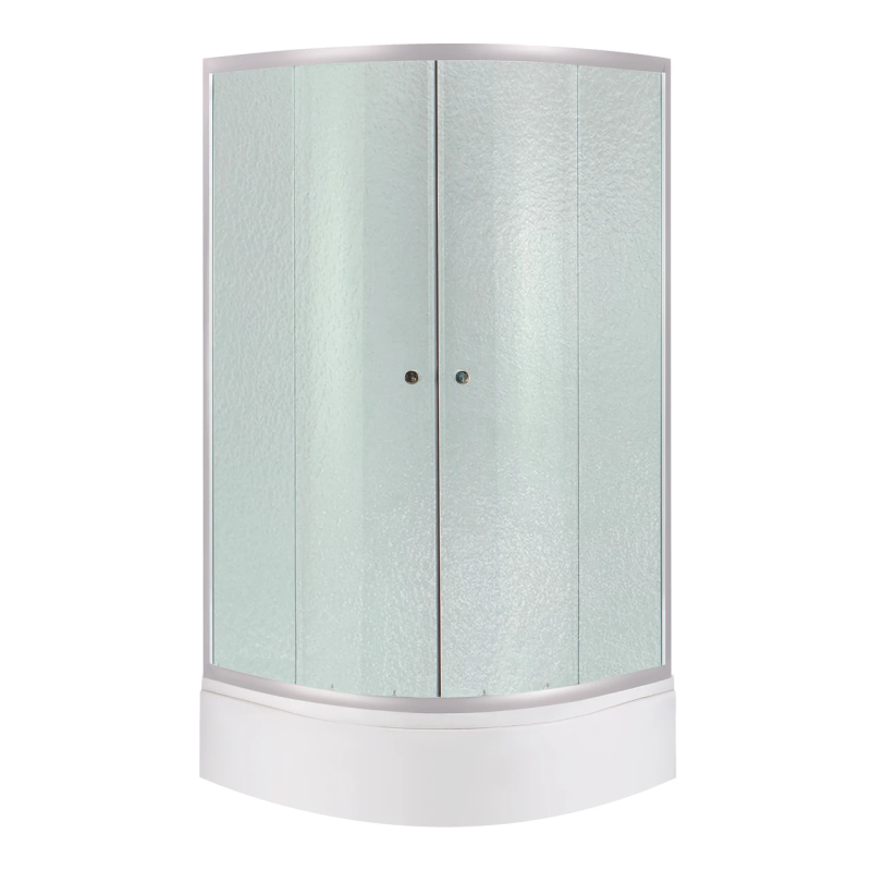 Lidz Набір: Душова кабіна Latwa SC90x90.SAT.MID.FR, напівкругла, скло Frost 4 мм + Душовий піддон Kapielka