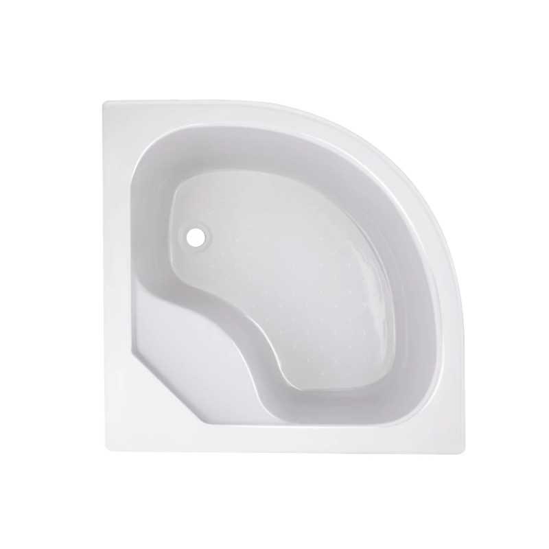 Lidz Душовий піддон KAPIELKA ST80x80x41, високий, напівкруглий, з панеллю, діаметр слива 52 мм
