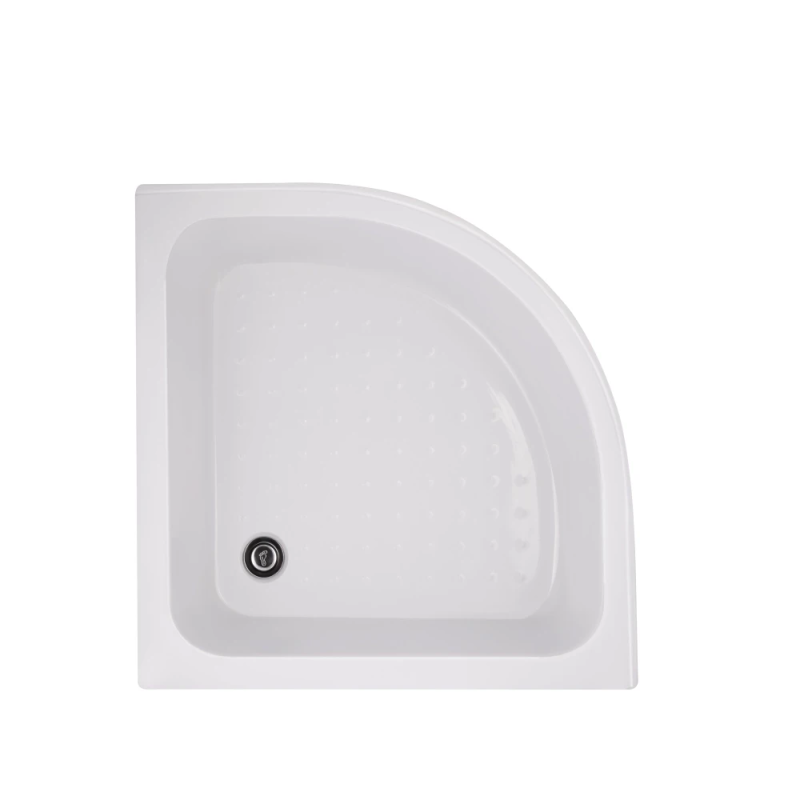 Душовий піддон Kapielka ST80x80x26, середній, напівкруглий, з панеллю, діаметр зливу 52 мм Lidz