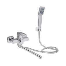 Lidz Wawel 005 Змішувач для ванни Chrome (k35) з довгим поворотним виливом і душовим гарнітуром LDWAW005CRM4