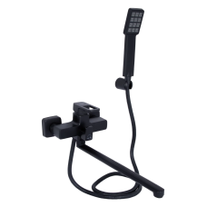 Lidz Wawel 005 Змішувач для ванни Black (k35) з довгим поворотним виливом і душовим гарнітуром LDWAW005BLA45