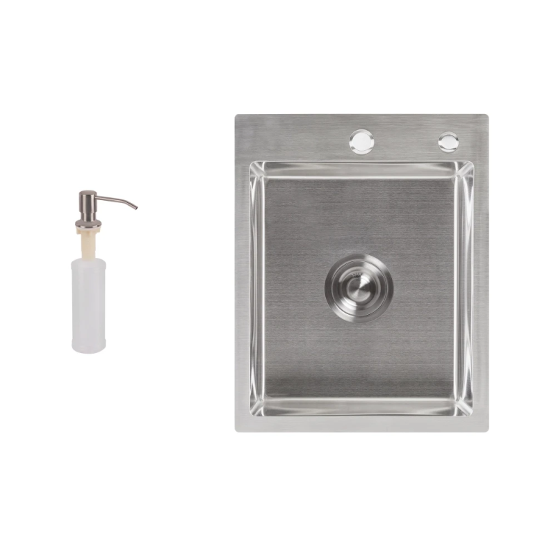 Мийка для кухні вбудована Handmade H4050 (LDH4050BRU39258) Brushed Steel 3,0/1,0 мм Lidz