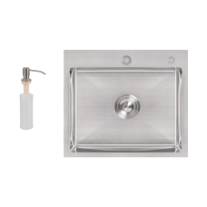 Мийка для кухні вбудована Handmade H5045 (LDH5045BRU35383) Brushed Steel 3,0/1,0 мм Lidz