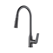 Змішувач для кухні з висувним виливом Qtap Vlasta QTVLA344GMB45647 Gunmetal Black PVD